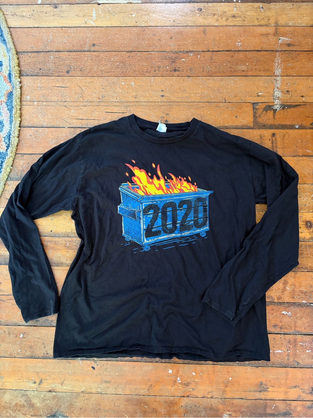 2020 Dumpster fire joke long sleeve size XL